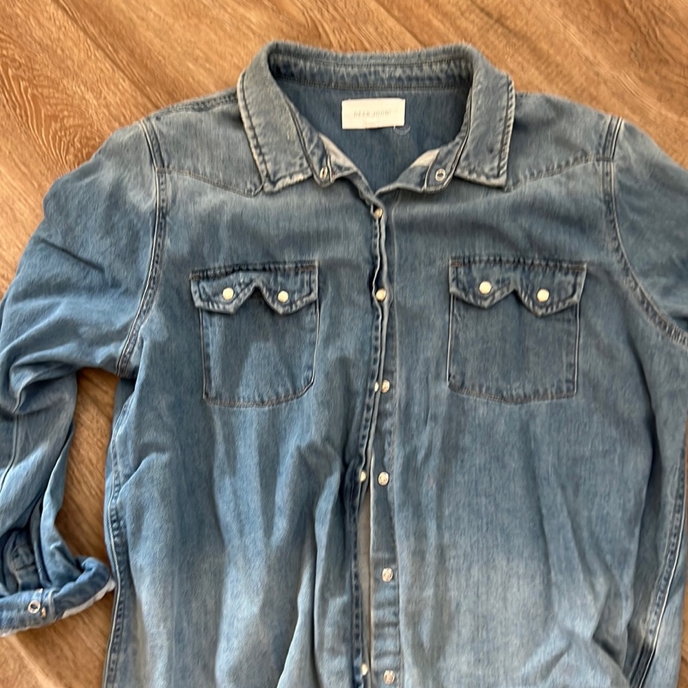Dear John denim snap button long sleeve shirt